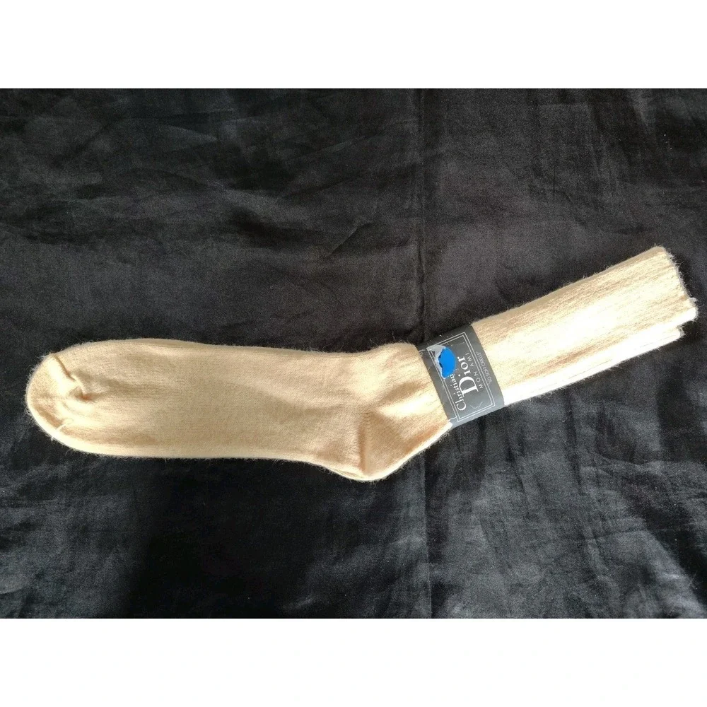 Christian Dior Socks Mens Size 10-13 Yellow Mon Ami Orelle Soft Crew Vintage